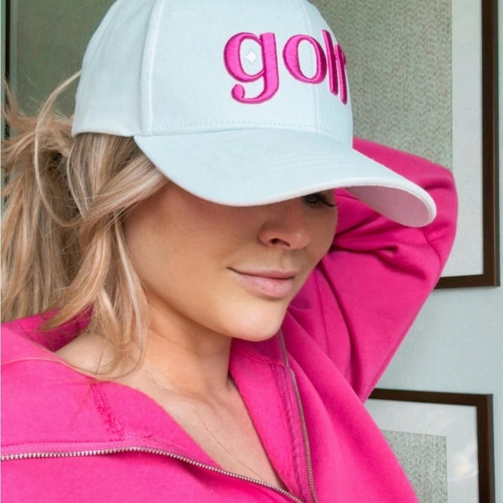 White Pink GOLF hat - Picture 2 of 5